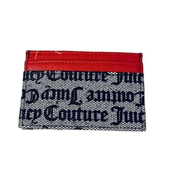 Juicy Couture Signature Logo Card Case Wallet (4" x 3") - Red/Black - Picture 2 of 11